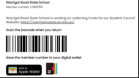 Containers for Change barcode — Member number C11601155